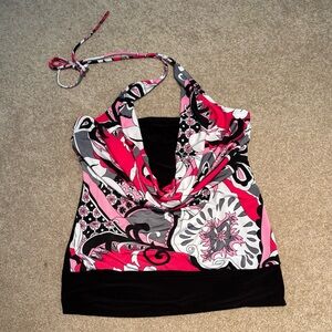 Y2K Pink and Black Women's Tank Top